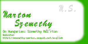 marton szemethy business card